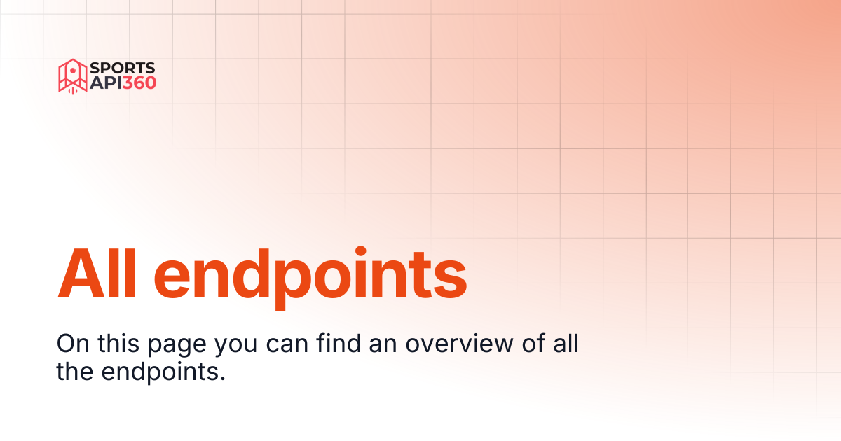 All endpoints | Football Docs | SportsAPI360